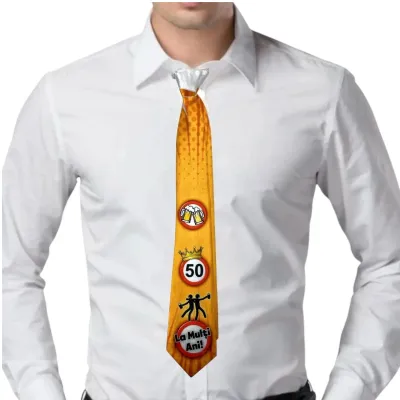 50 la multi ani, cravata cu mesaj, model crv024